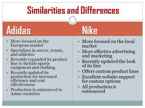 similarities between Nike and Adidas